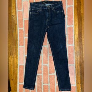 Blue denim skinny jeans
